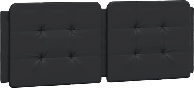vidaXL Kopfteil-Kissen Zadar in Schwarz aus Kunstleder mit quadratischem Blockmuster, Breite: 140 cm - Bild 1