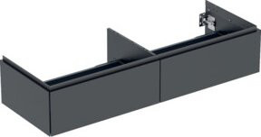 Geberit Waschtischunterschrank One Wandhängend in Schwarz Matt mit 2 Schubladen B/T/H: 133,2 x 50,4 x 47 cm - Bild 1