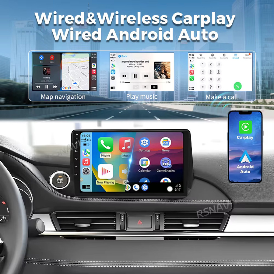 AIXNAVIS Android 16 Autoradio mit 2K Bildschirm und Carplay für Mazda 6 III 3 GJ GL 2018 - 2021, 16GB/512GB, Schwarz - Bild 2