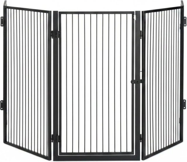 Relaxdays Kaminschutzgitter aus Stahl in Schwarz, verstellbar und kindersicher, B/H: 76 x 44,5 cm und 76 x 89,5 cm - Bild 1