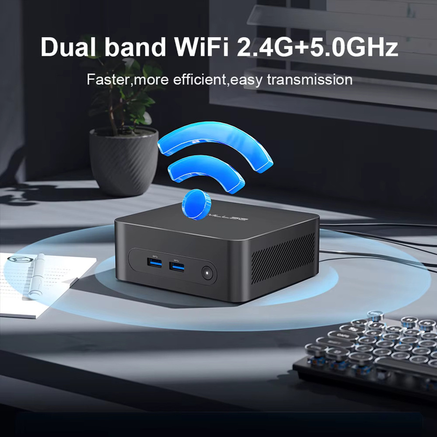 MLLSE M2 Plus Mini-PC mit Intel Celeron 5205U, 8 GB RAM, 256 GB SSD, Wi-Fi 5, Bluetooth 4.2, Windows 11, Schwarz - Bild 4