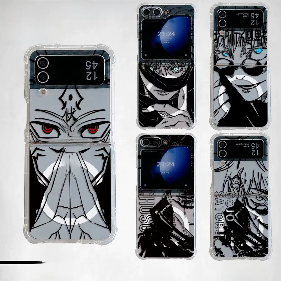MagSafe Magnetische Handyhülle mit Anime Jujutsu Kaisen Motiv für Samsung Galaxy Z Flip 3, Z Flip 4, Z Flip 5, Z Flip 6 und Z 5G, Transparent - Bild 1