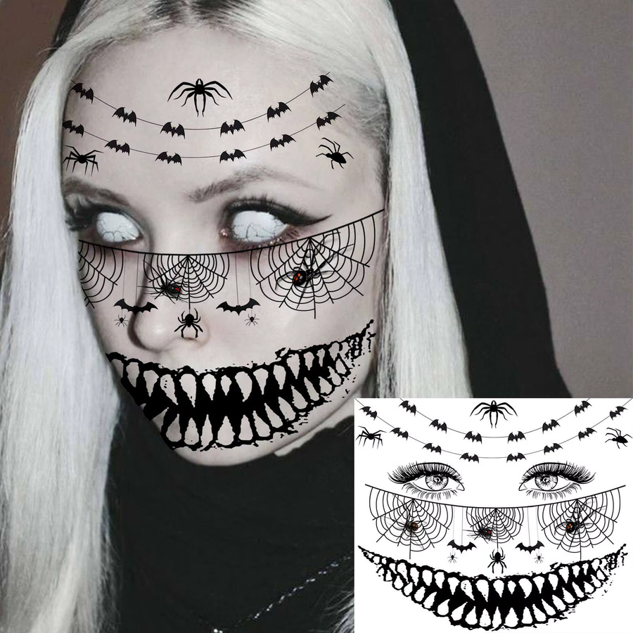 YURAN Temporäre Tätowierung, Zombie-Monster-Stich-Mund, Unisex - Bild 3