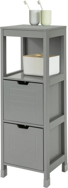 SoBuy Badezimmerschrank Grau mit offenem Fach und zwei Körben FRG127-SG, B/T/H: 30 x 30 x 90 cm - Bild 1