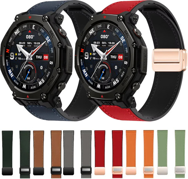 Amazfit Uhrenarmband, Silikon + Leder, 20 mm, 22 mm - Bild 1