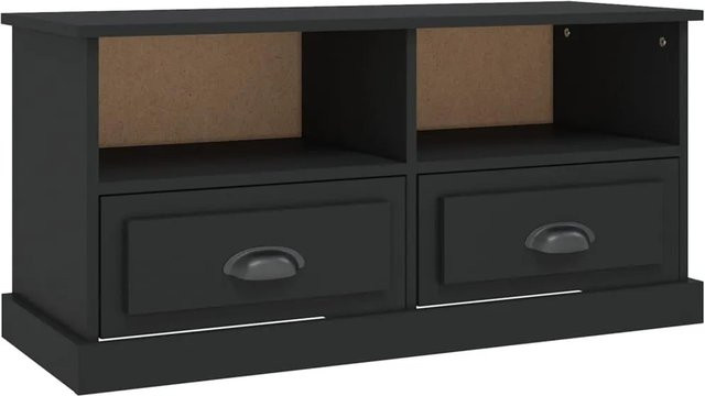 vidaXL TV-Schrank aus Holzwerkstoff in Schwarz matt, B/T/H: 93 x 35,5 x 45 cm - Bild 1