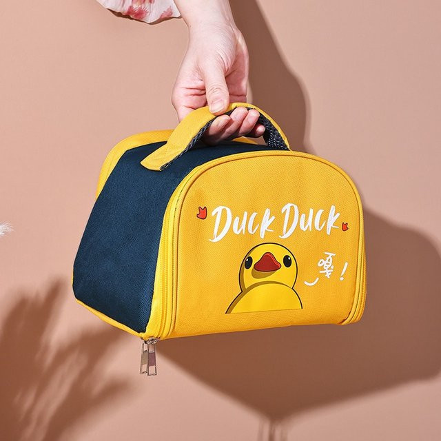 KAIGUANG Enten-Lunchtasche aus Segeltuch in Gelb, thermoisolierte und wasserdichte Lunchbox mit Reißverschluss - Bild 1