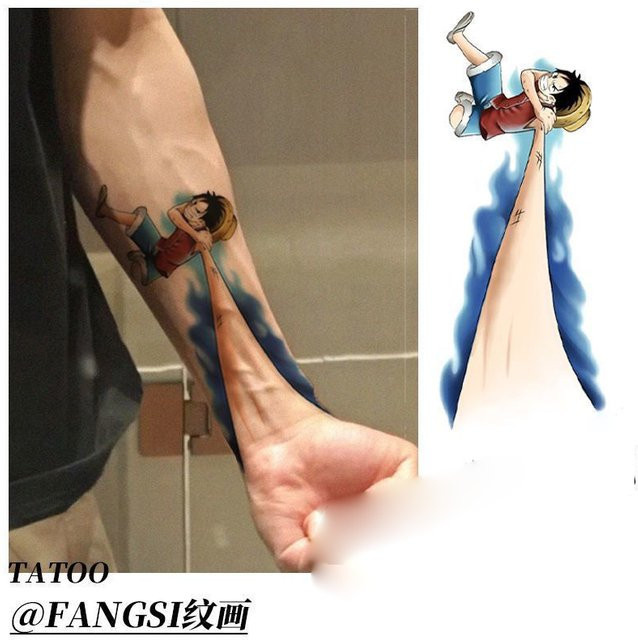 Bandai One Piece Luffy Stretch Arm, Tattoo-Aufkleber, Unisex - Bild 1