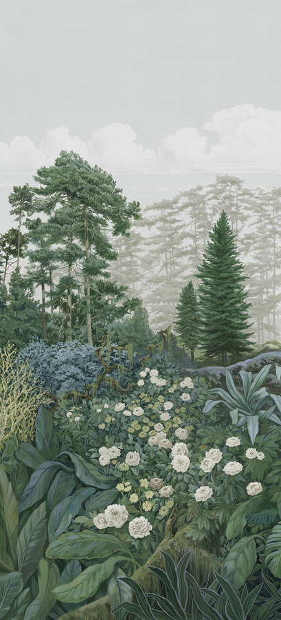 Isidore Leroy Mural Firone Vert Wandgestaltung im Mid-Century Floral Design, Mehrfarbig - Bild 2