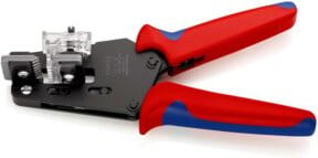 Knipex Präzisions-Abisolierzange 12 12 02 mit Formmessern und Mehrkomponenten-Hüllen in Rot, Länge: 195 mm - Bild 1