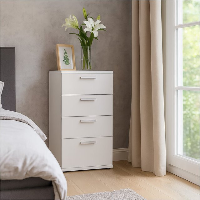 HTI-Living Nachtkommode Nina mit 4 Schubladen in Weiß, B/T/H: 45 x 38 x 70 cm - Bild 1