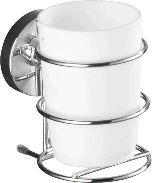 Wenko Vacuum-Loc Zahnputzbecher Milazzo in Chrom-Weiß - Bild 1