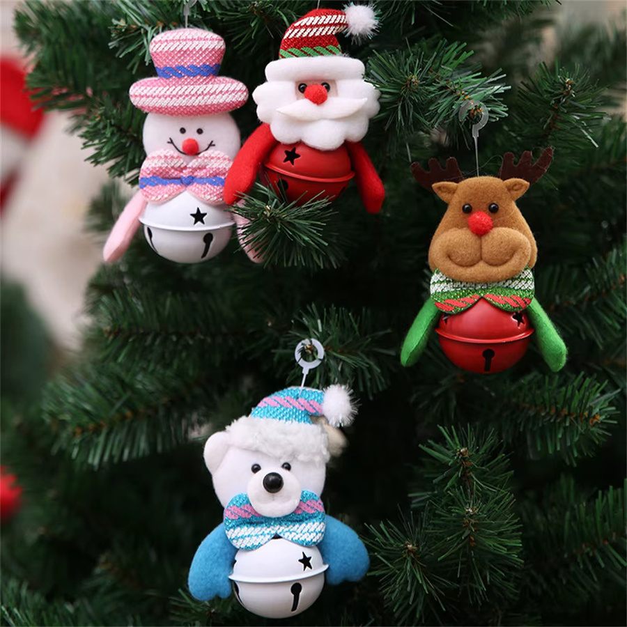 Chouchouter Weihnachtsbaum Anhänger aus Filz mit Glocke und Puppen-Motiven in Multicolor - Bild 3