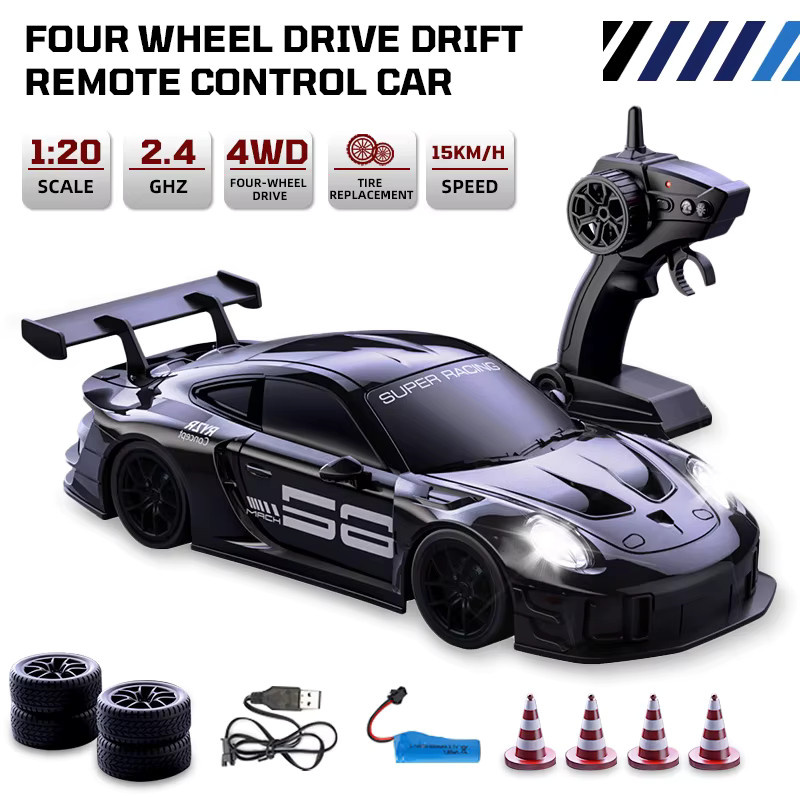CONUSEA RC Drift Auto, 1:20, 4WD Rennfahrzeug, mit Lichtern, ferngesteuert - Bild 4