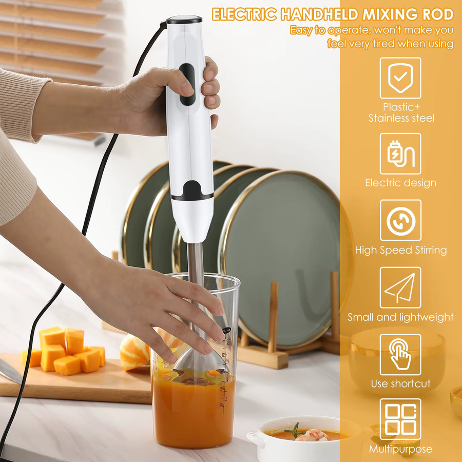 Multifunktionaler elektrischer Stabmixer von Willstar in Weiß aus Edelstahl für Suppen, Smoothies und Saucen - Bild 2