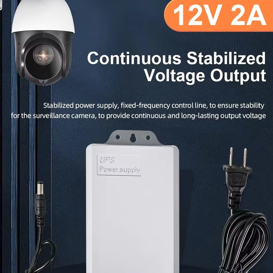 DIFANG USV-Netzteil mit LCD-Bildschirm 5400mAh DC12V für CCTV-Sicherheitskameras in Weiß - Bild 3
