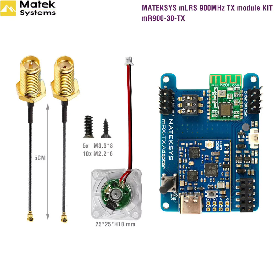 Mateksys MLRS MAVLINK Empfänger MR24-30-TX MR900-30-TX MR24-30 RX MR900-30 RX MR900-22 RX für RC Drohnen in Blau - Bild 1