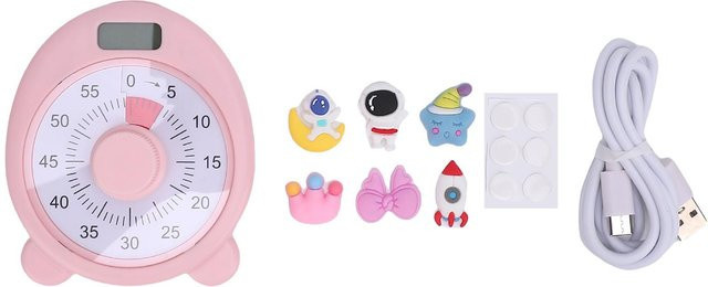OutsideWorld Visueller Countdown-Timer Mechanisch und Elektronisch in Rosa - Bild 1
