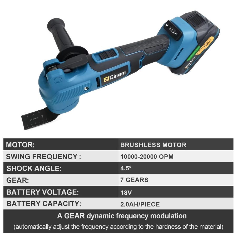 G nto 7 Gang bürstenloses oszillierendes MultiTool 20000 OPM elektrische Schneidsäge für Makita 18 V Akku - Bild 6