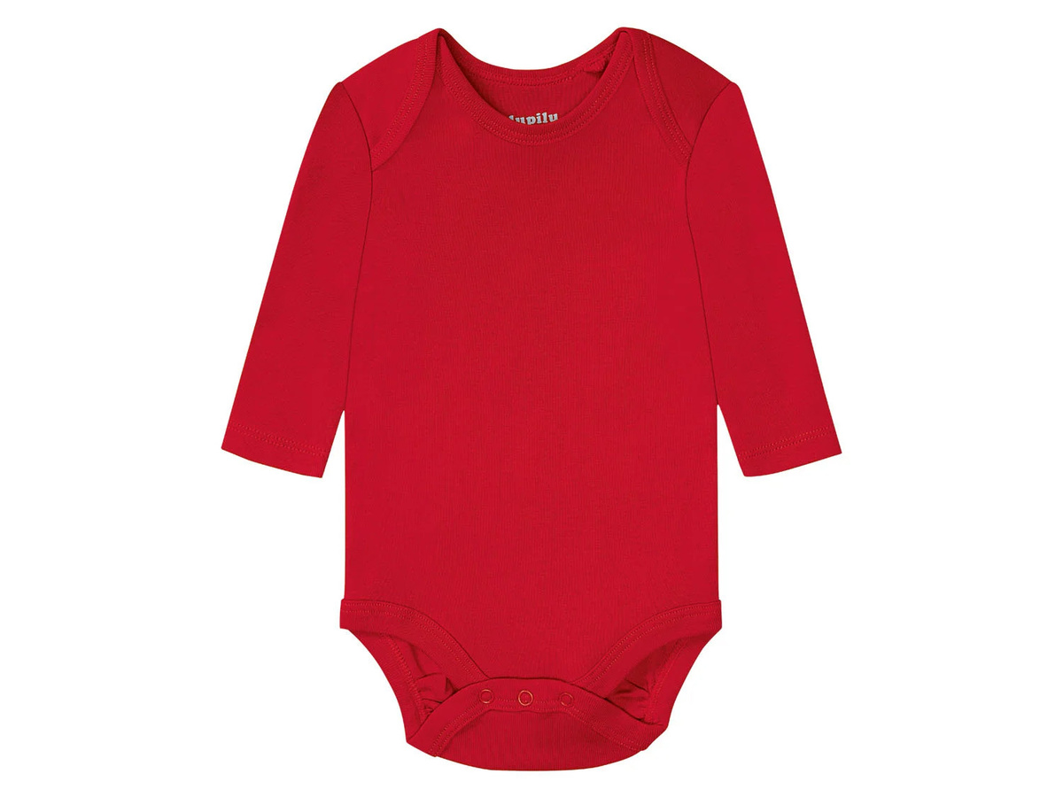 Lupilu Baby Bodies aus Baumwolle in Rot und Grau, Größe 62/68 - Bild 2