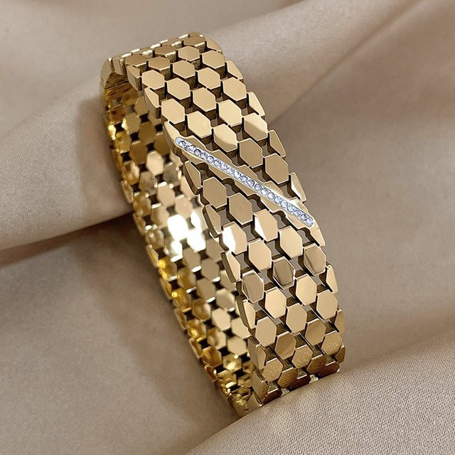 Aensoa Armband, Edelstahl, Goldfarbe, Damen - Bild 1