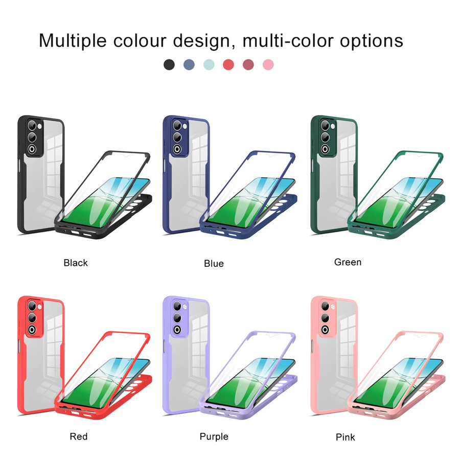 Stoßfeste Fundas Coque Capa Handyhülle mit integriertem Displayschutz für OPPO A5 5G 2025 in Schwarz - Bild 2