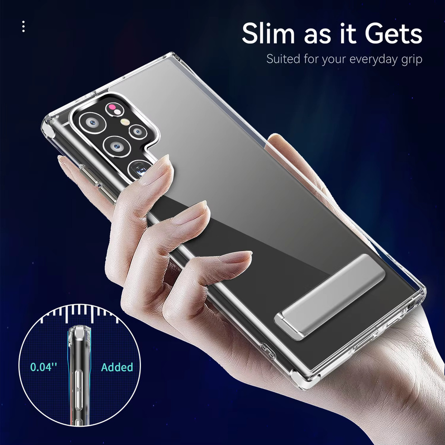 Transparente Handyhülle mit Metallständer für Samsung Galaxy S25 S24 S23 Ultra S22 Plus, stoßfeste Schutzhülle - Bild 5
