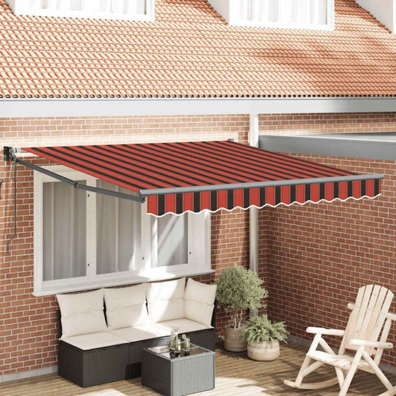 Elektrische Markise von Vidaxl in Orange und Braun mit Aluminiumgestell und Polyesterstoff, B: 300 cm, H: 250 cm - Bild 1