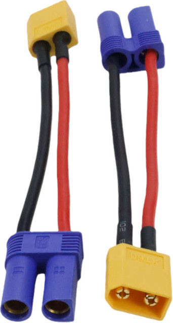 EC5 zu XT60 Adapterkabel mit männlichen und weiblichen Steckern als Ersatz-Parallelverbinder für RC-Modellauto-Batterien und ESC in Multicolor - Bild 1