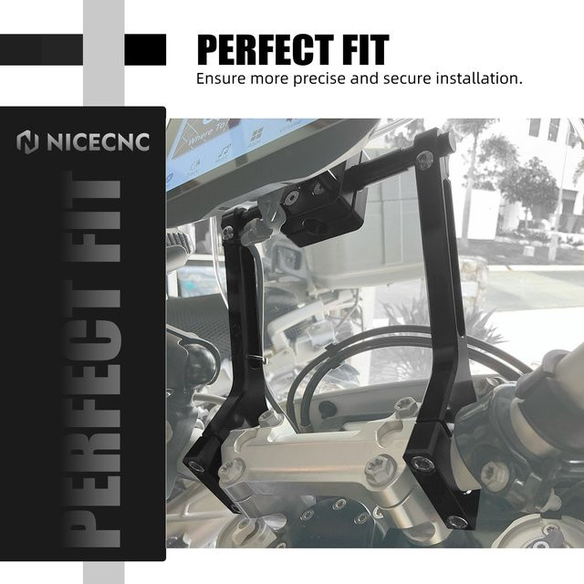 NICECNC GPS-Navigator Roadbook-Halterung und AMPS-Montagehalterung für KTM Husqvarna GasGas Honda Yamaha Suzuki Sherco Kawasaki Beta in Schwarz - Bild 1