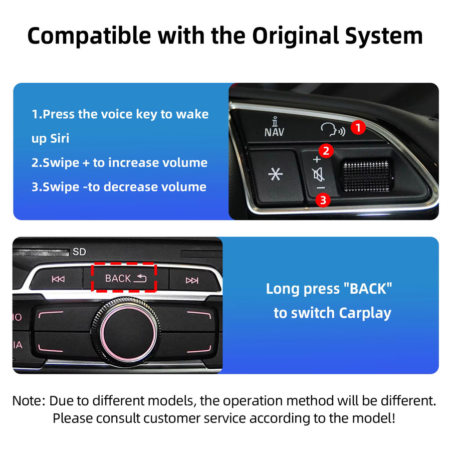 Ezonetronics OEM Bildschirm-Upgrade-Decoder-Box für Audi A1 und Q3 (2012-2018) mit CarPlay und Android Auto für 6,5 Zoll oder 7 Zoll MMI 3G in Schwarz - Bild 3