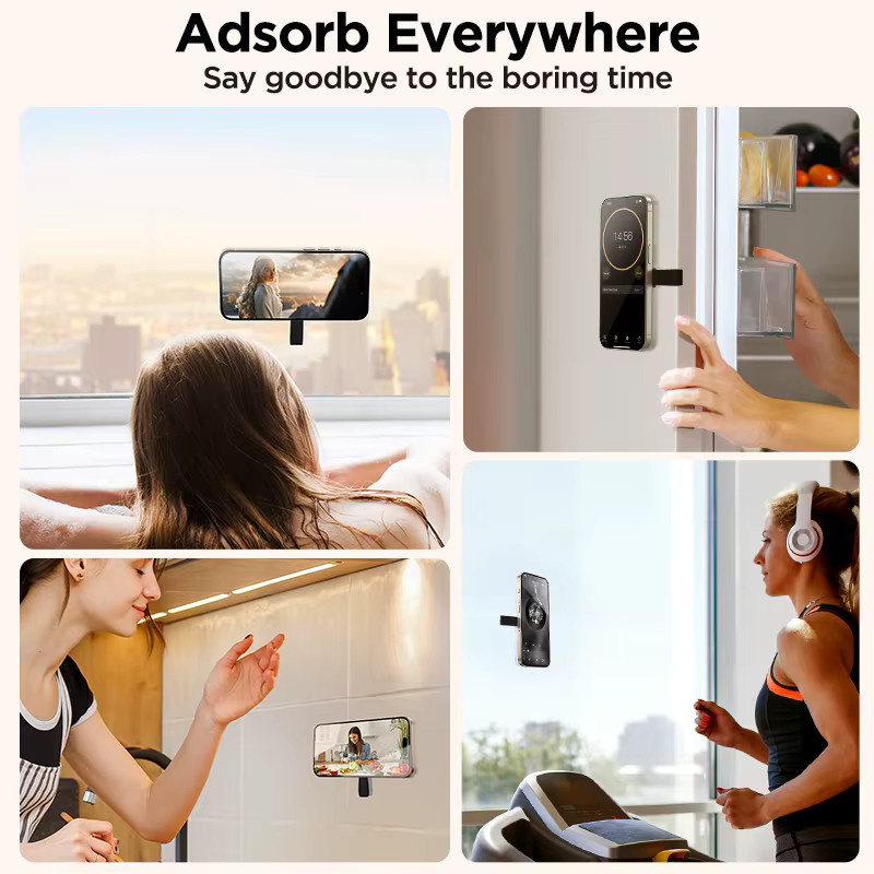Joyroom Magnetische Saugnapf-Telefonhalterung aus Silikon für iPhone 15 Pro, freihändiger Griffständer für Dusche und Spiegel, erhältlich in Weiß, Orange und Schwarz - Bild 6
