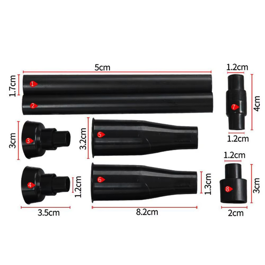 8er Set Multifunktionale Gartenbrunnen Düsenköpfe aus Kunststoff in Schwarz für Teiche, Pools und Aquarien - Bild 2