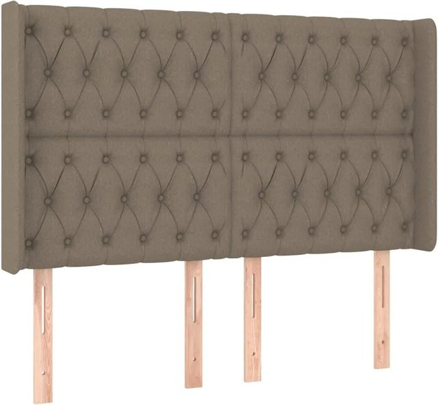 vidaXL LED Kopfteil in Taupe mit integrierter Beleuchtung und USB-Anschluss, B: 163 cm, T: 16 cm, H: 118 cm - Bild 1