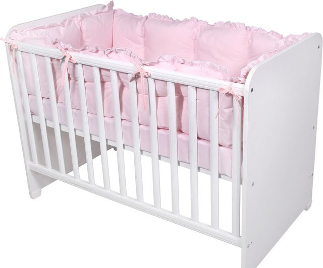 Lorelli Babybett-Nestchen 4-teilig aus 100% Baumwolle in Pink für Babybetten 120 x 60 cm - Bild 1