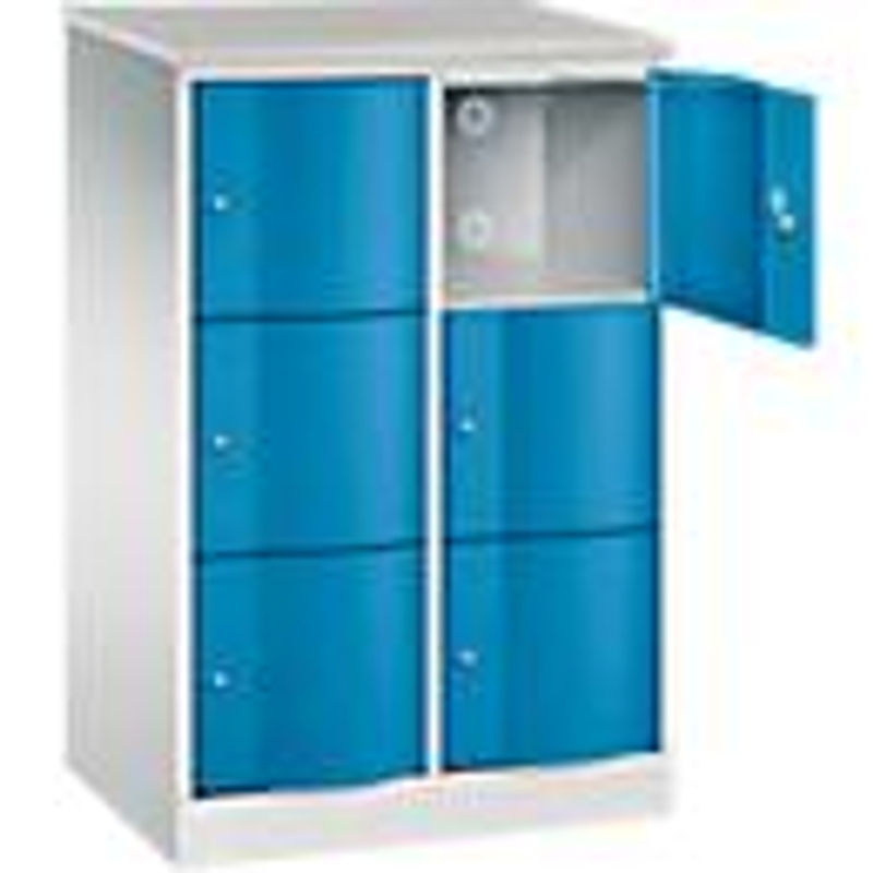 C+P Schließfachschrank Resisto mit 2 Abteilen und 6 Fächern, Farbe: Lichtgrau/Lichtblau, B/T/H: 77,2 x 54,0 x 125,5 cm - Bild 2