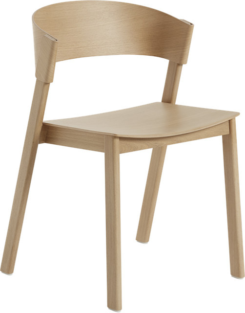 Muuto Cover Side Stuhl in Beige und Braun mit Holzgestell und skandinavischem Design - Bild 1