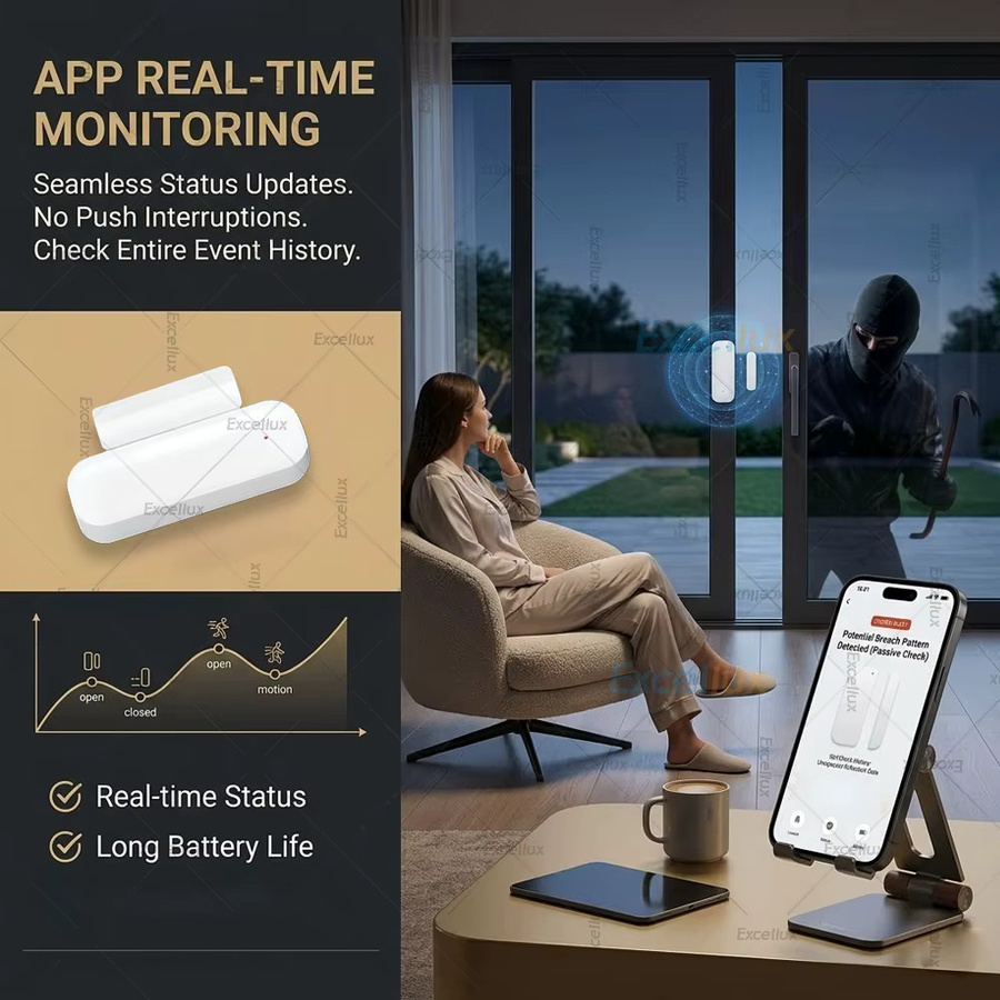 Tuya Zigbee Türsensor Fenster-Offen-Geschlossen-Detektor für dein Smart Home Sicherheitssystem in Weiß, kompatibel mit Home Assistant Z2MQTT - Bild 2