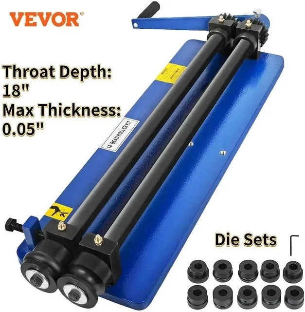 VEVOR Bead Roller Former Rotationswalzmaschine mit 6 Rollensätzen in Blau - Bild 1