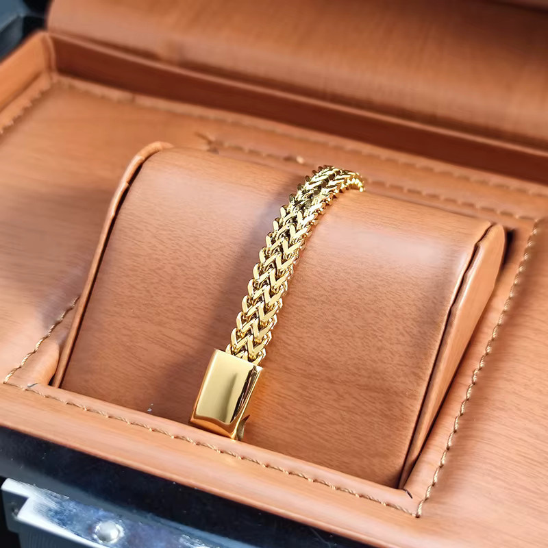 jiangmingao Kettenarmband Edelstahl, Gold, Unisex - Bild 2