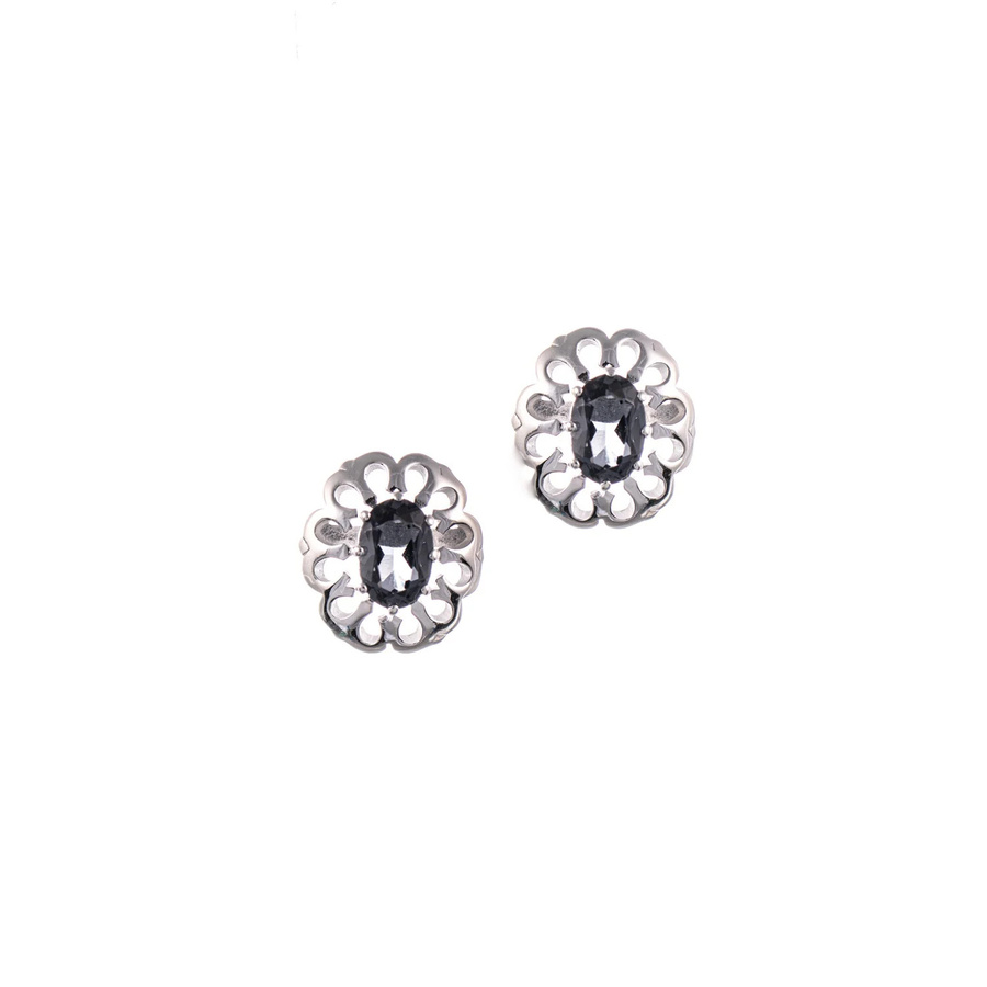 Ohrstecker 925 Silber, Zirkonia, anthrazit, Damen - Bild 1