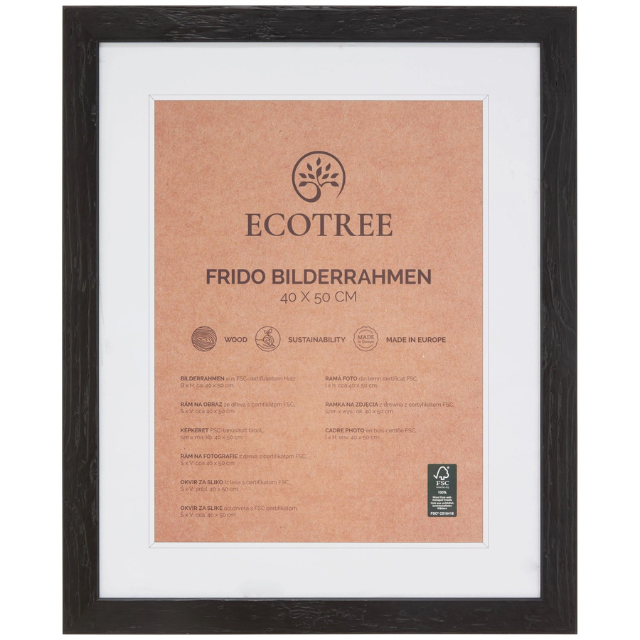 ecoTree Bilderrahmen aus Echtholz in Schwarz, B: 40 cm, H: 50 cm - Bild 2