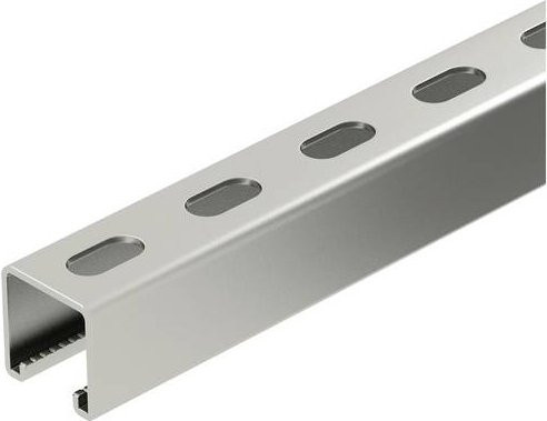 OBO Bettermann Profilschiene aus Metall in Silber, L x B x H: 1000 x 41 x 41 mm - Bild 1