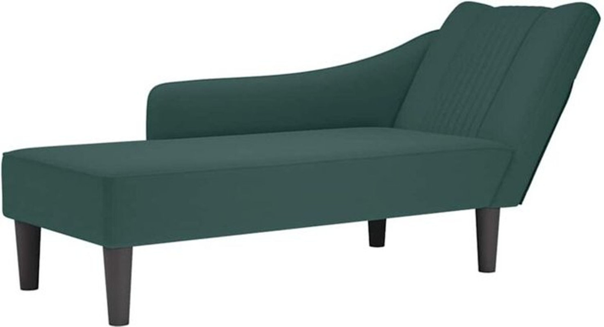 Chaiselongue mit rechter Armlehne von vidaxl in Dunkelgrün aus Samt im modernen und klassischen Design - Bild 1