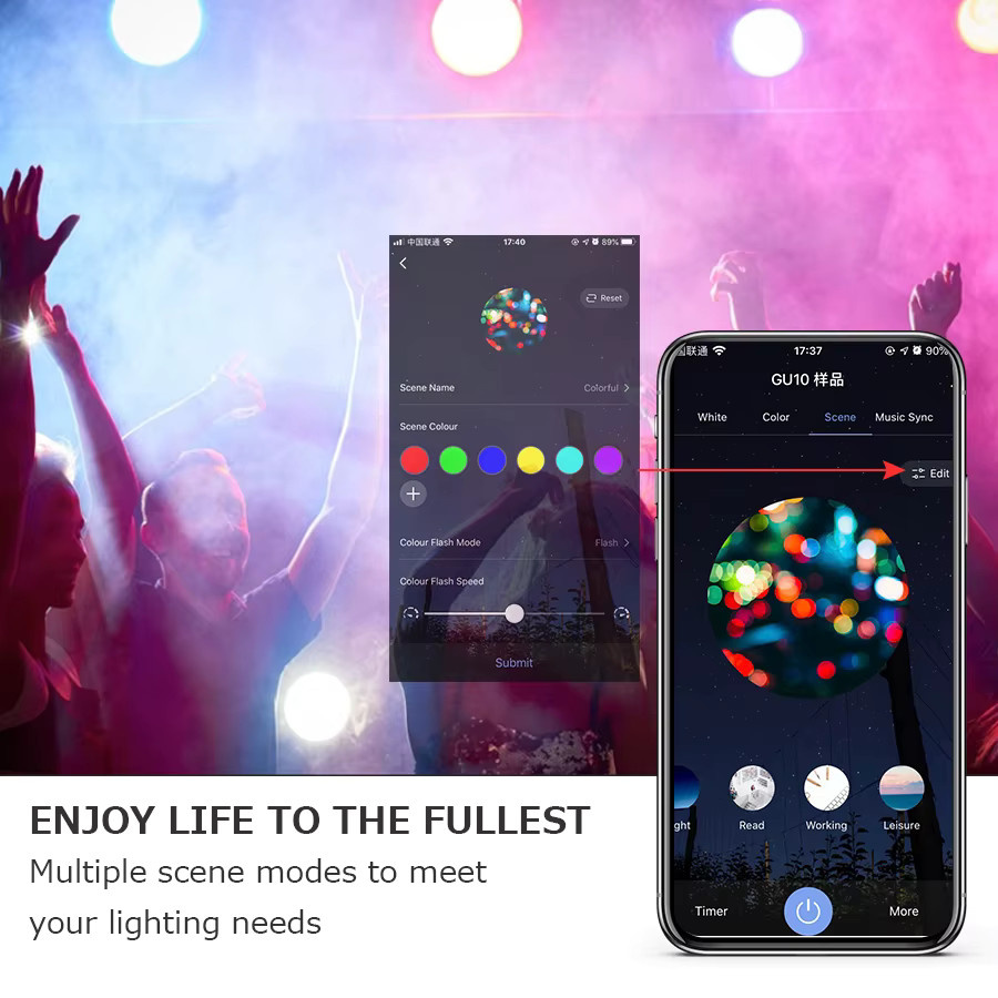 GGBEE Tuya Smart Wifi GU10 LED-Lampe RGBCW, dimmbar, Multicolour, mit Sprachsteuerung für Alexa und Google Home - Bild 4