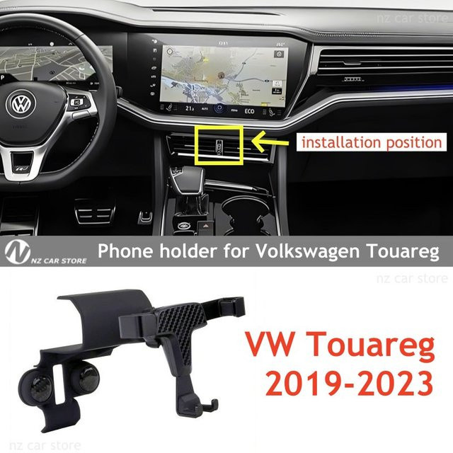 Handyhalterung für VW Touareg 2019-2023 zur Lüftungsschlitzbefestigung in Schwarz - Bild 1