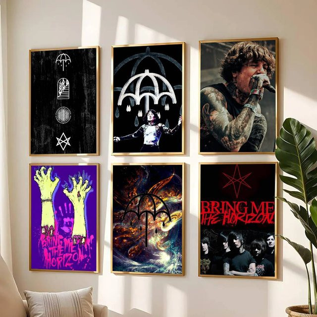 Wasserfester Wandaufkleber Bring Me The Horizon Rock Band Poster in Multicolour für deine Wohnzimmer und Schlafzimmer Dekoration - Bild 1
