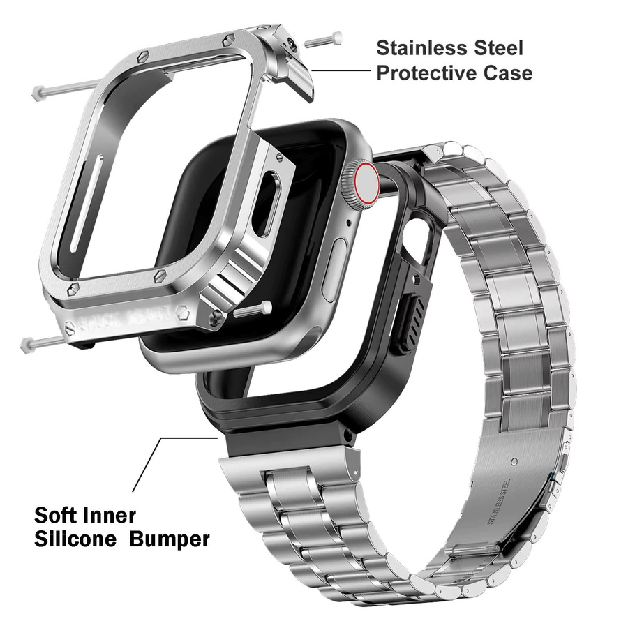 jansin Uhrenarmband Edelstahl, Silber, Unisex - Bild 3