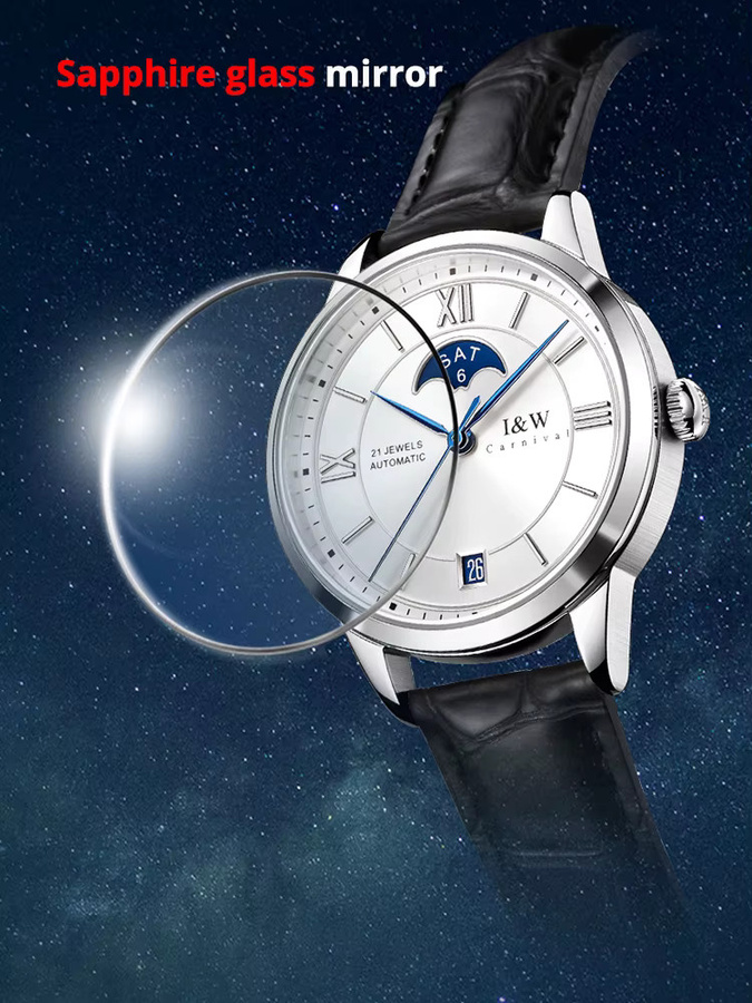 ICH & W Armbanduhr, Automatik, Saphirglas, Edelstahl, Leder, Damen - Bild 5