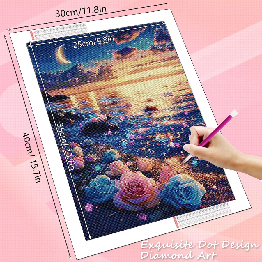 HUACAN 5D Diamantmalerei Set Küstenlandschaft mit Muscheln und Seesternen, Mehrfarbig, B/H: 30 x 20 cm - Bild 2